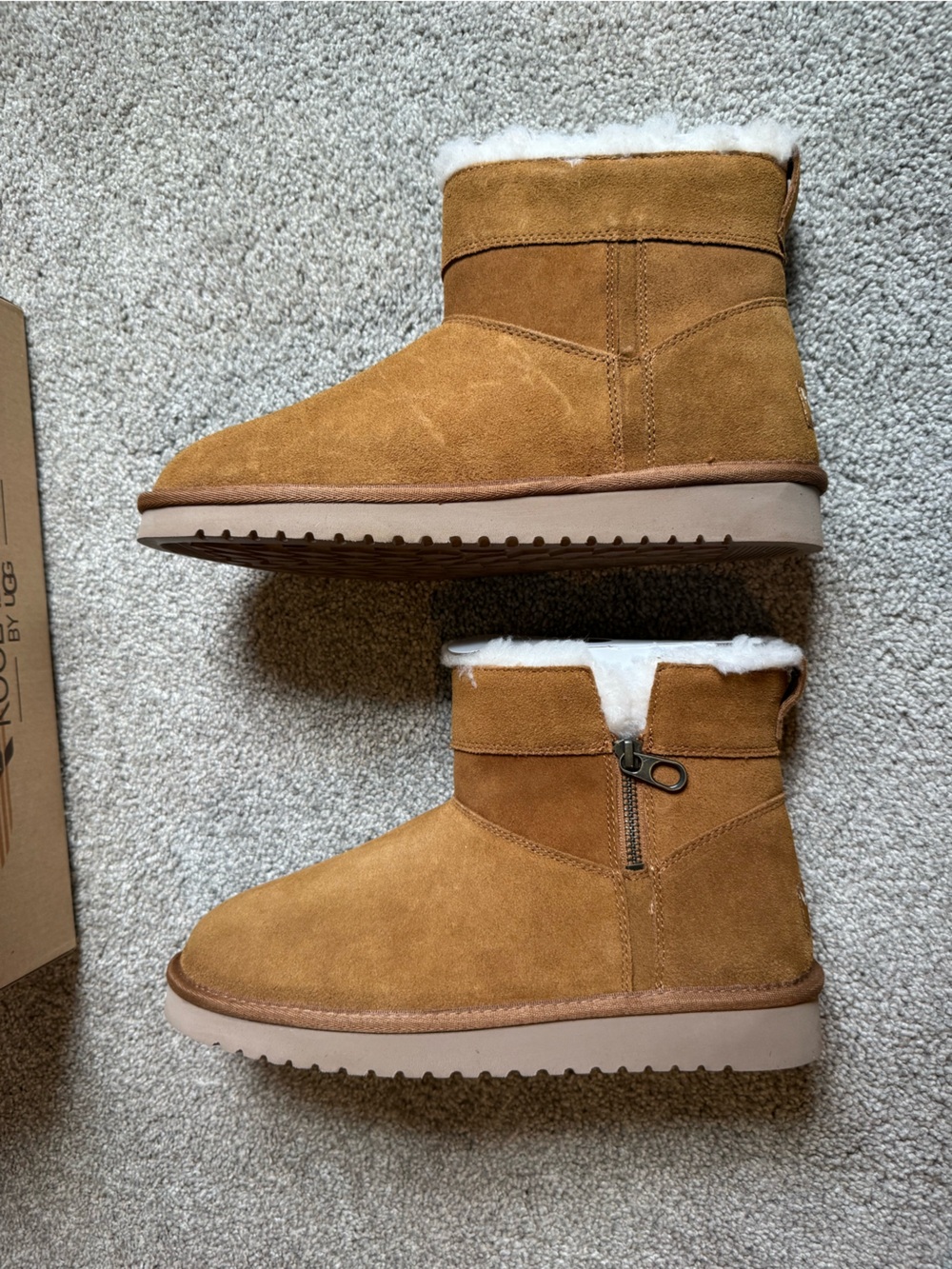 Koolaburra by UGG Short Aribel Mini Boots Chestnut Size 9 - Picture 11 of 16